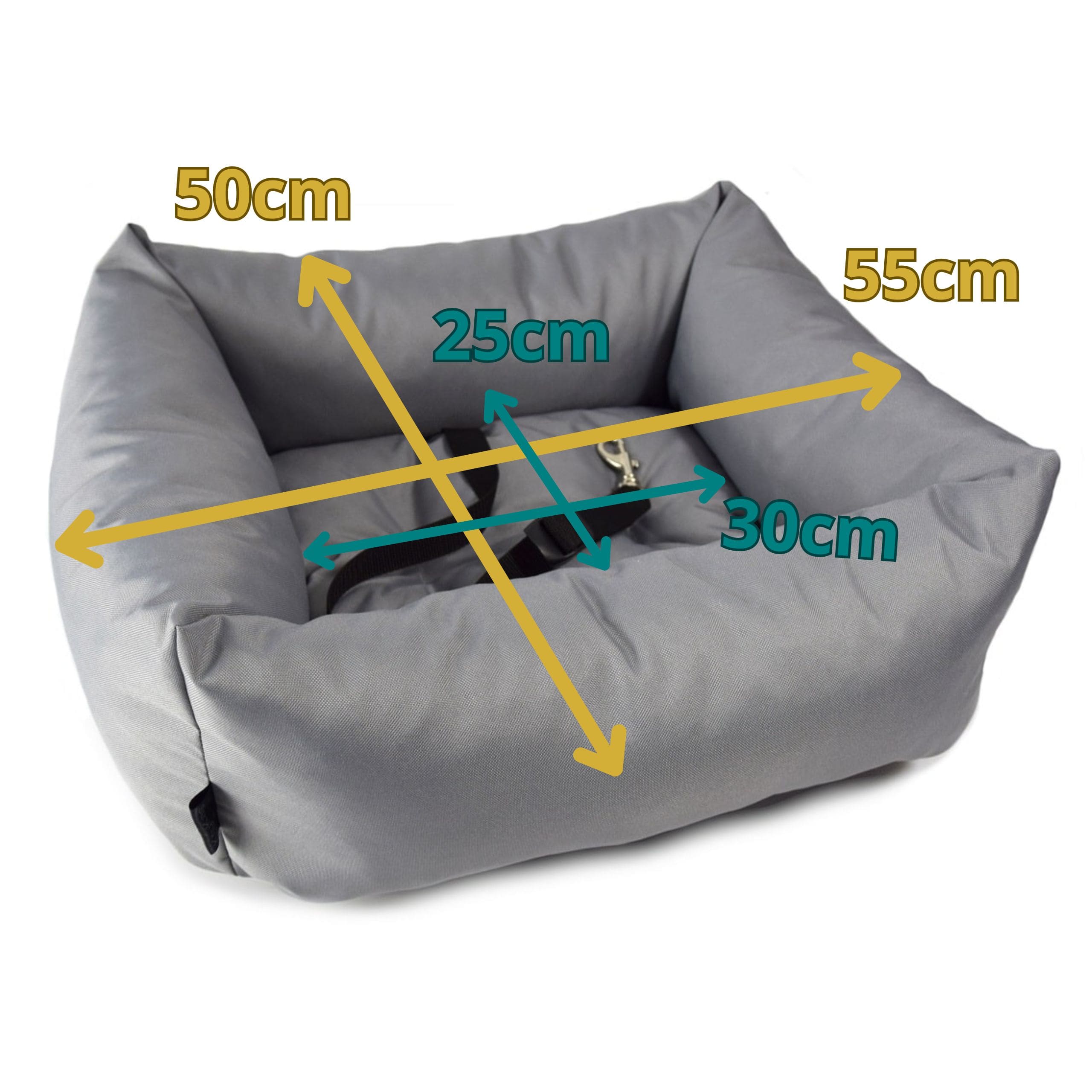 KryKas - Fotelik samochodowy dla psa Silver Line - wymiary