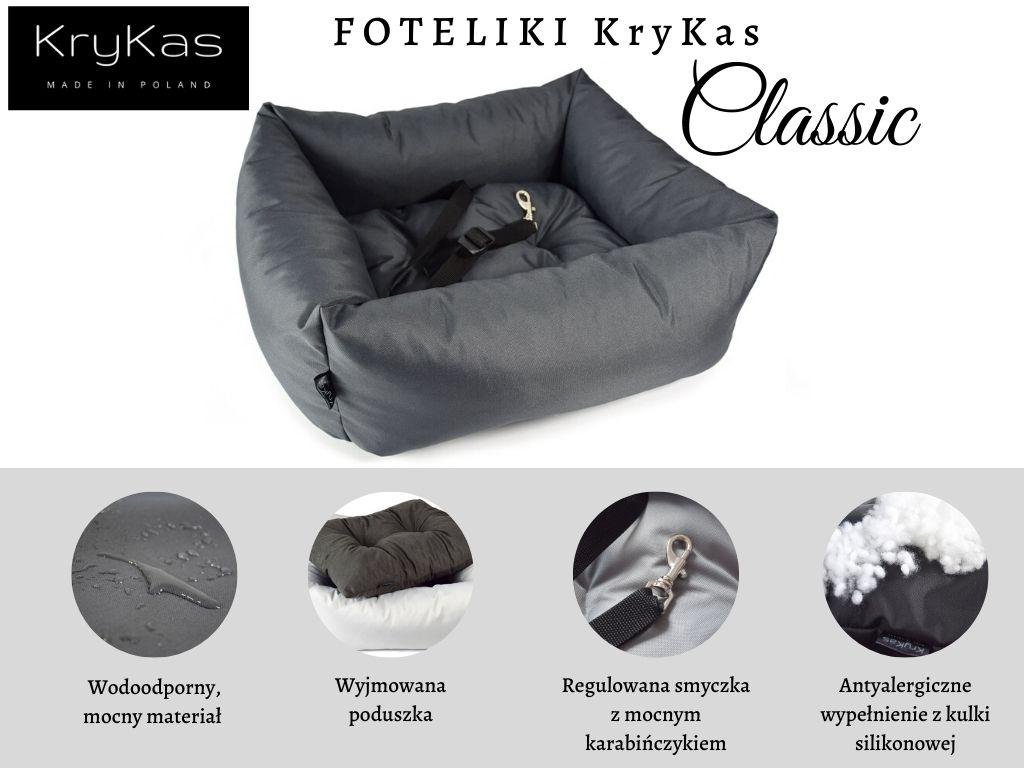 KryKas - fotelik samochodowy dla psa - Classic