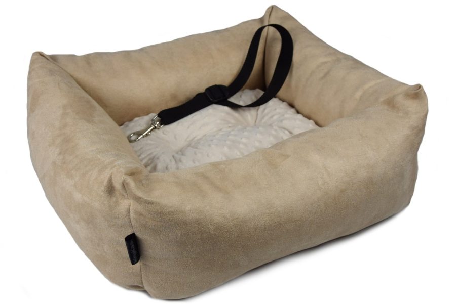 KryKas - antyalergiczny fotelik samochodowy premium dla psa - beżowy z beżową poduszką