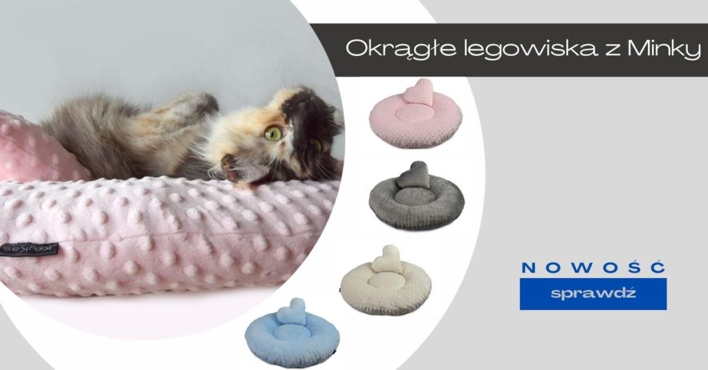 KryKas - okrągłe legowiska z Minky - Gold Line