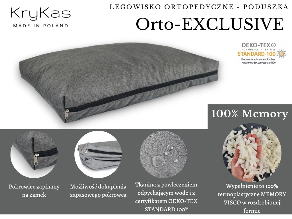 KryKas - legowisko ortopedyczne - poduszka ORTO-EXCLUSIVE z Memory Visco