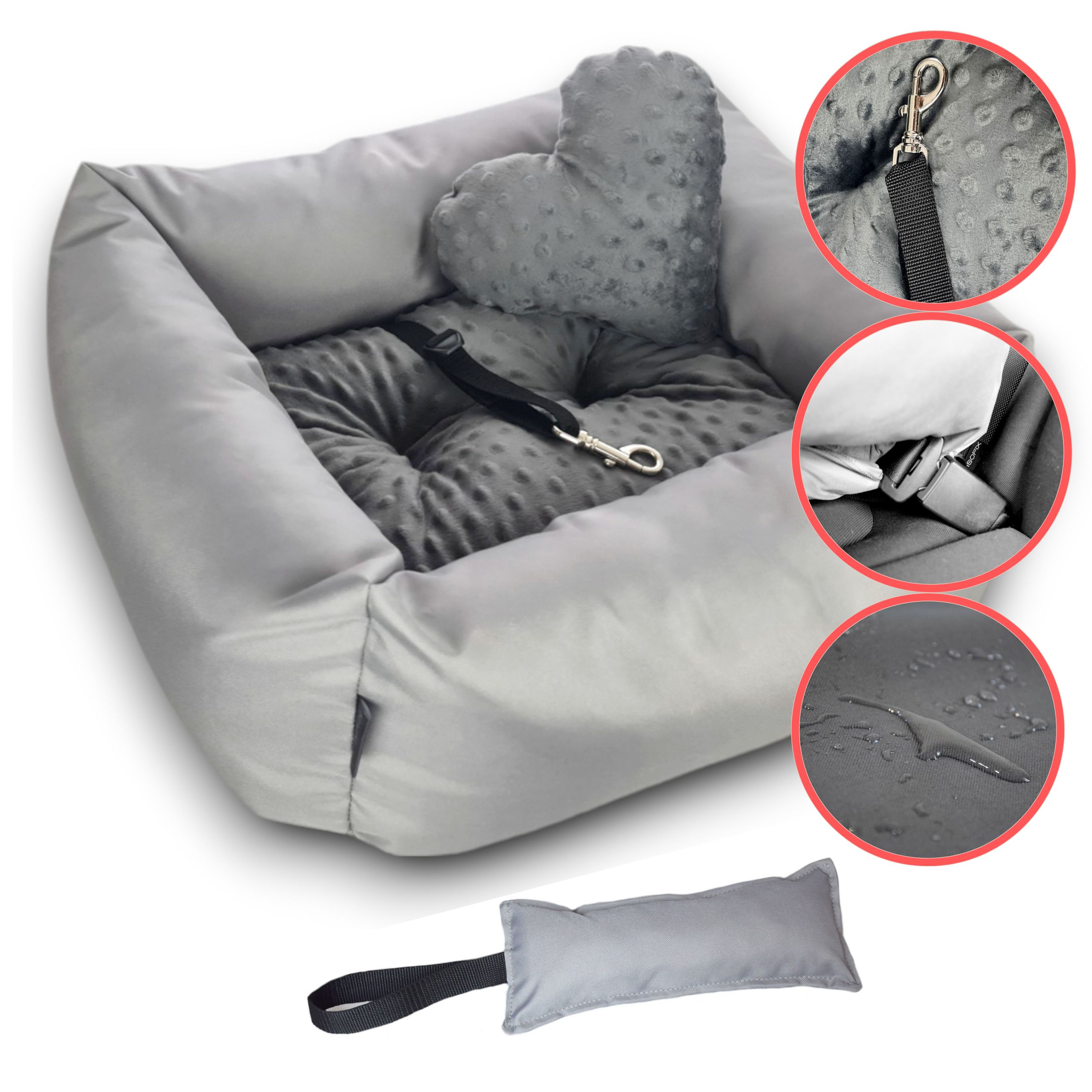 Fotelik samochodowy dla psa z minky - Silver Line Plus