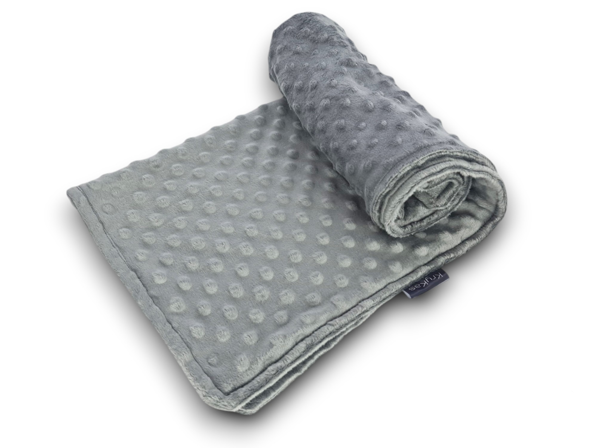 KryKas - grafitowy kocyk minky