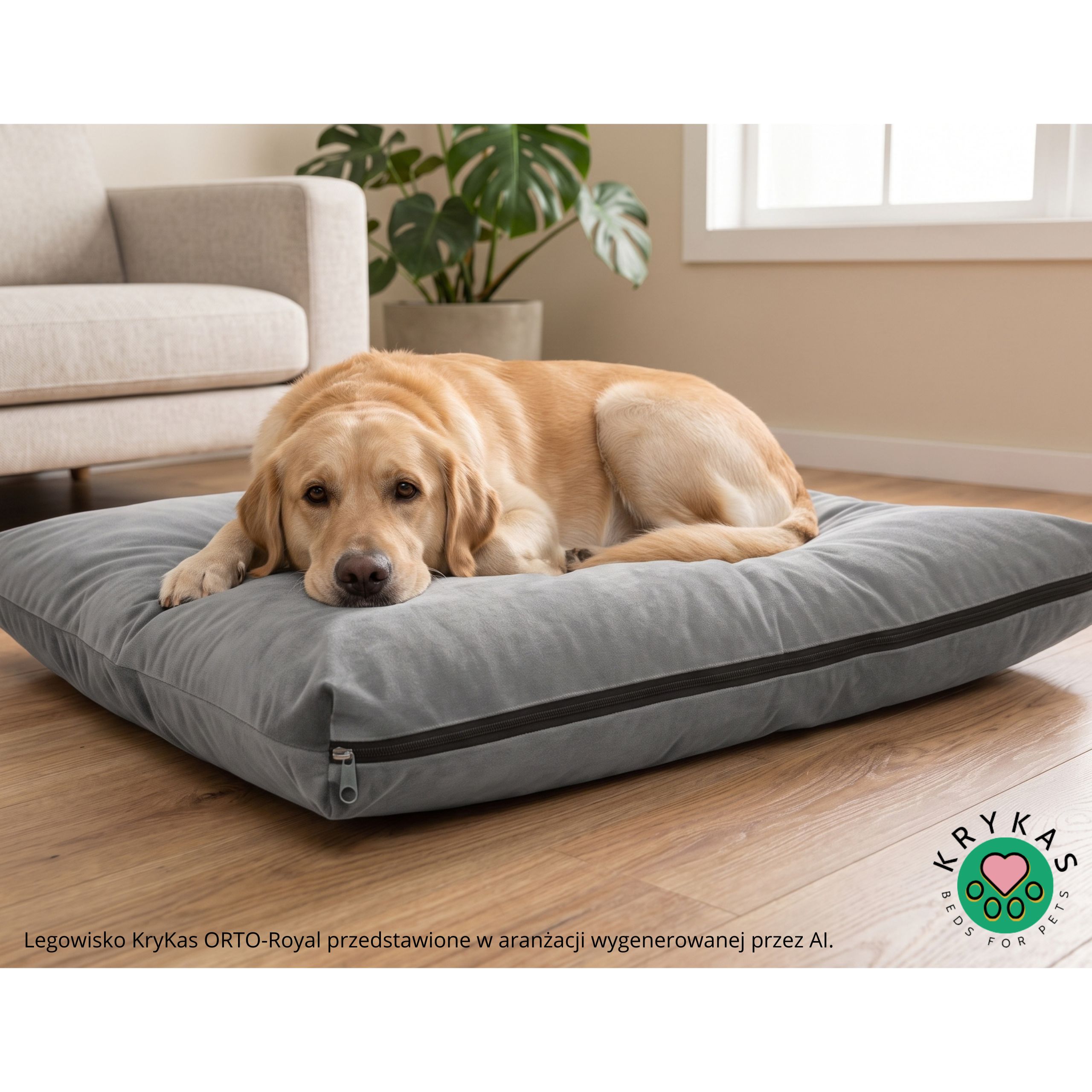 KryKas - legowisko ortopedyczne dla psa - ORTO-ROYAL-z memory visco 100% Memory Foam - w użyciu 2